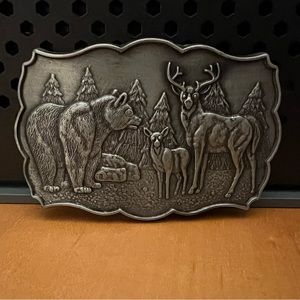 Belt Buckle Wilderness Wildlife Deer Bear